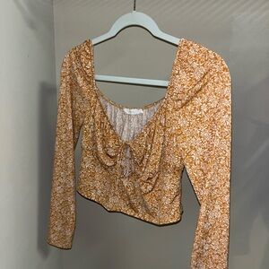 Lush Orange Floral Blouse